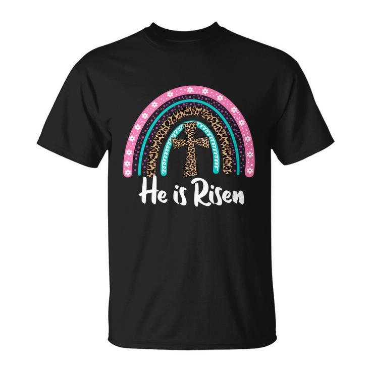 Easter For Christian Teen Girls Mom He Is Risen Leopard Gift Unisex T-Shirt