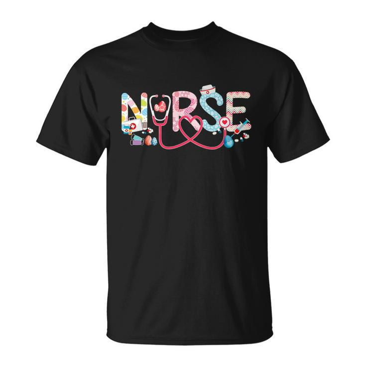 Easter Nurse Stethoscope Scrub Nurse Life Easter Bunny Eggs Gift Unisex T-Shirt