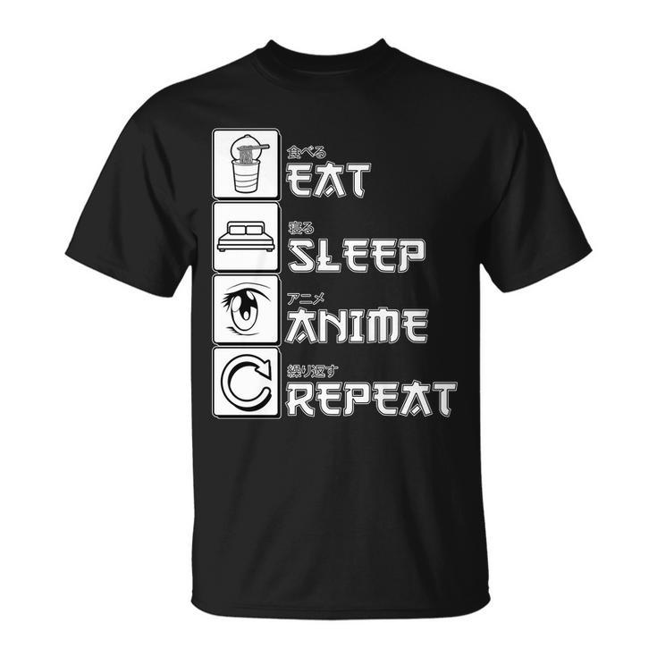 Eat Sleep Anime Repeat Tshirt Unisex T-Shirt