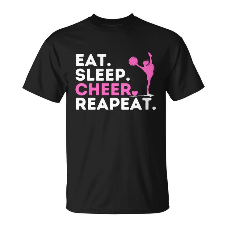 Eat Sleep Cheer Repeat Meaningful Gift Cheerleader Cheerleading Cheering Gift Unisex T-Shirt