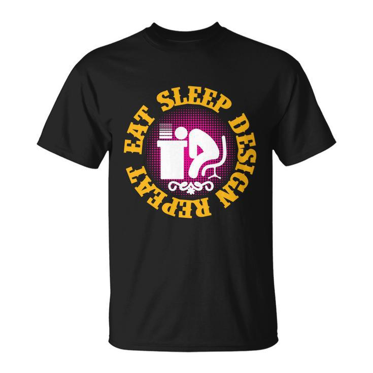 Eat Sleep Design Repeat Halloween Quote Unisex T-Shirt