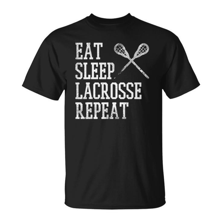 Eat Sleep Lacrosse Repeat Funny Lax Player Men Women Kids Unisex T-Shirt