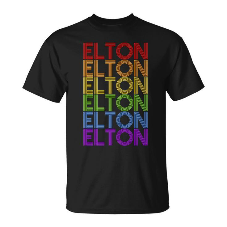 Elton Wordmark Pattern Retro Style Unisex T-Shirt
