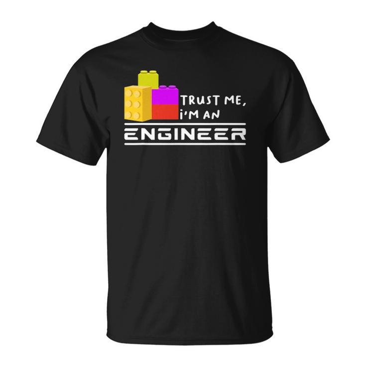 Engineer Kids Children Toy Big Building Blocks Build Builder Unisex T-Shirt