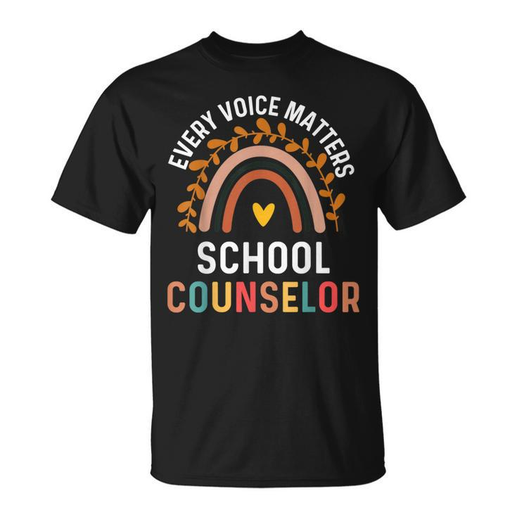 Every Voice Matters School Counselor Counseling  V2 Unisex T-Shirt