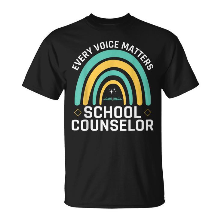 Every Voice Matters School Counselor Counseling  V3 Unisex T-Shirt
