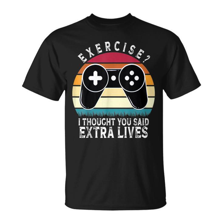 Extra Lives Video Game Controller Retro Gamer Boys V13 T-shirt