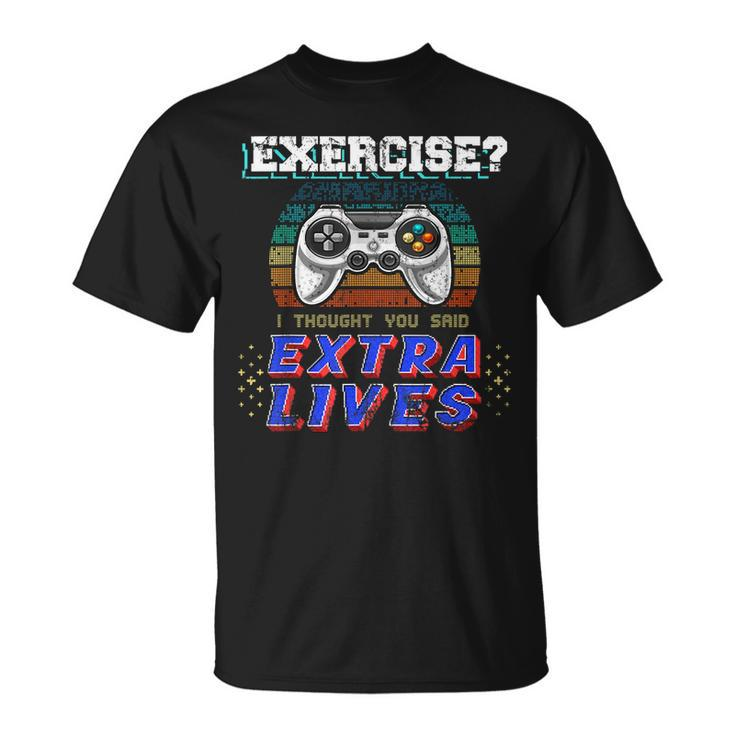 Extra Lives Video Game Controller Retro Gamer Boys V3 T-shirt