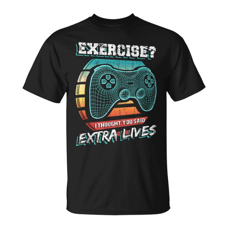 Extra Lives Video Game Controller Retro Gamer Boys V8 T-shirt