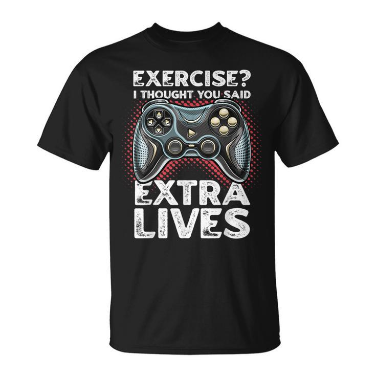 Extra Lives Video Game Controller Retro Gamer Boys V9 T-shirt