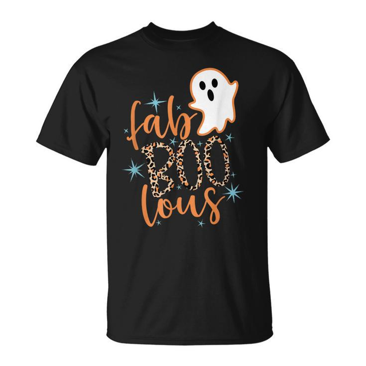 Faboolous Leopard Fabulous Boos Autumn Pumpkin Halloween T-shirt