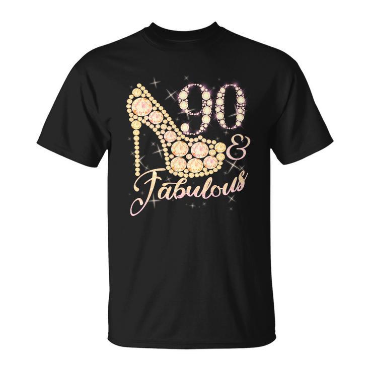 Fabulous & 90 Sparkly Heel 90Th Birthday Unisex T-Shirt