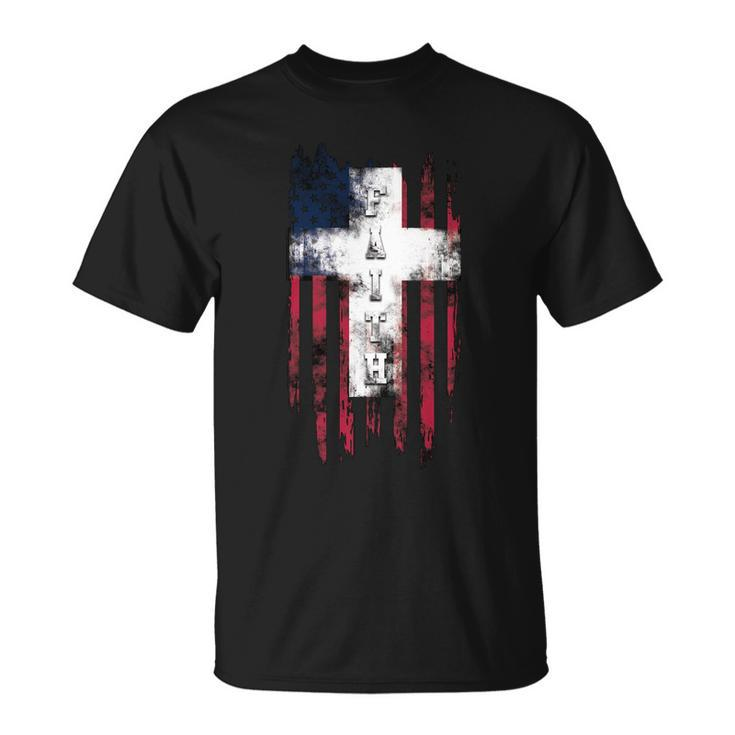 Faith American Flag Cross Tshirt Unisex T-Shirt