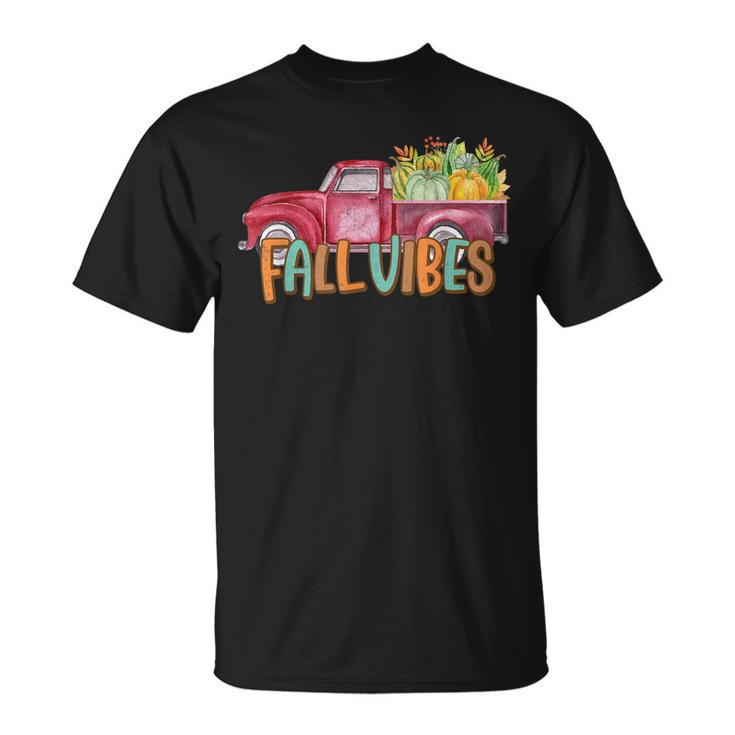 Fall Vibes Old School Truck Full Of Pumpkins And Fall Colors T-shirt