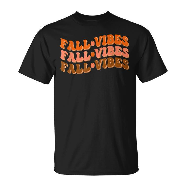 Fall Vibes Thanksgiving Retro Groovy T-shirt