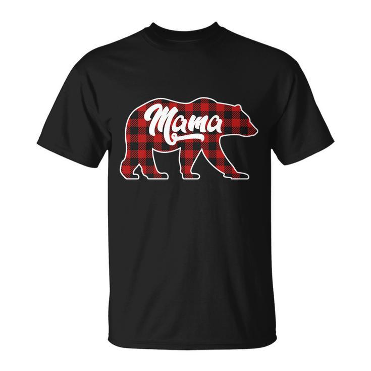 Family Christmas Matching Plaid Mama Bear Tshirt Unisex T-Shirt