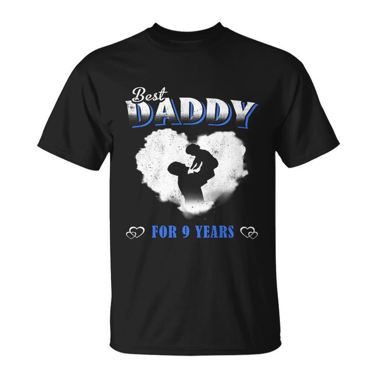 Father Baby Best Dad Daddy For 9 Years Happy Fathers Day T-Shirt