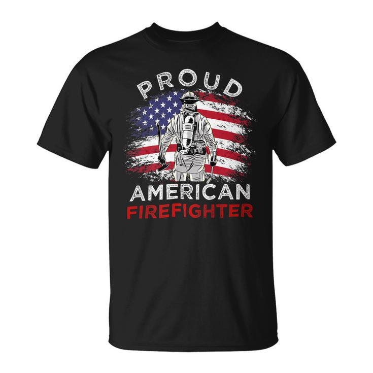 Firefighter Proud American Firefighter Vintage July 4Th For Firefighter V2 Unisex T-Shirt