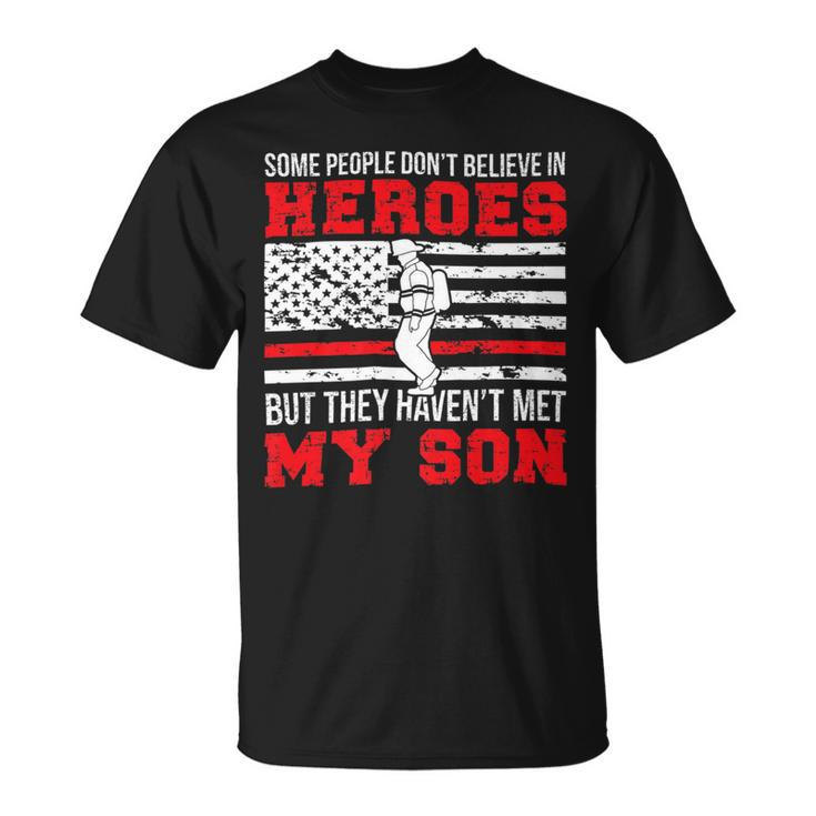 Firefighter Proud Fireman Dad Of A Firefighter Father Fire Dad Unisex T-Shirt