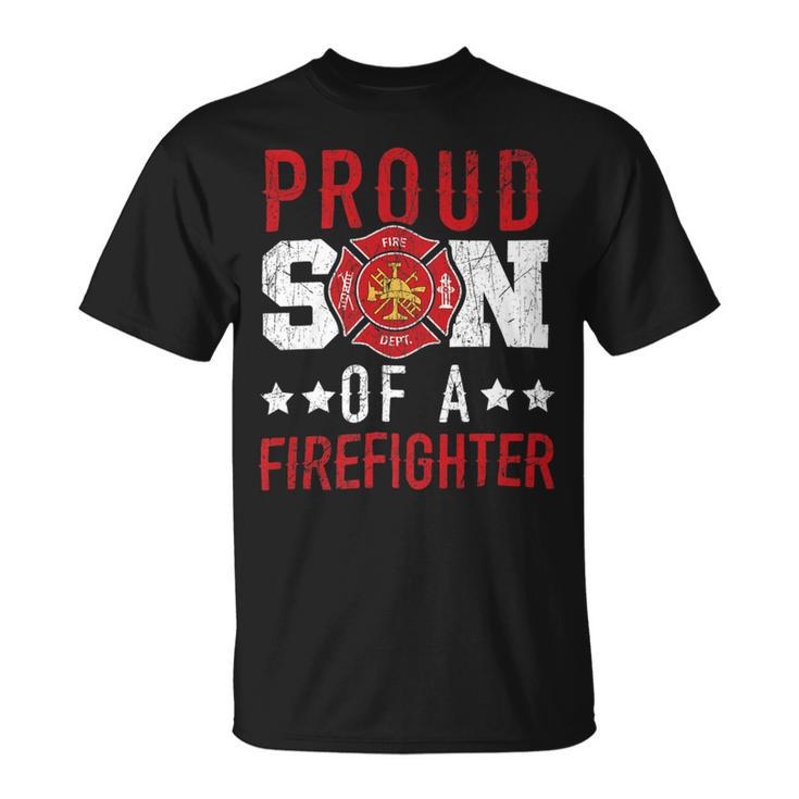 Firefighter Proud Son Of A Firefighter Firefighting Fireman Fire Rescue Unisex T-Shirt