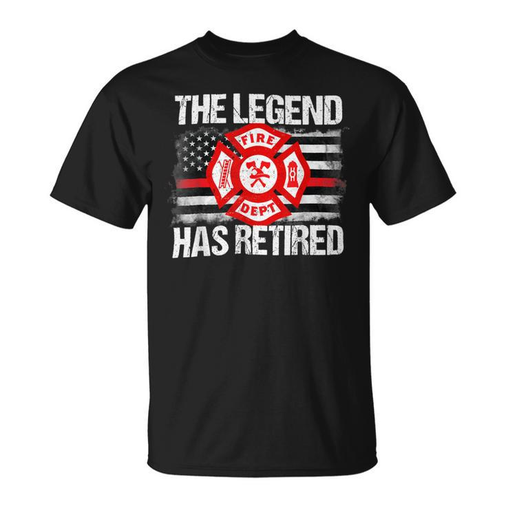 Firefighter The Legend Has Retired Firefighter Retirement Party Unisex T-Shirt