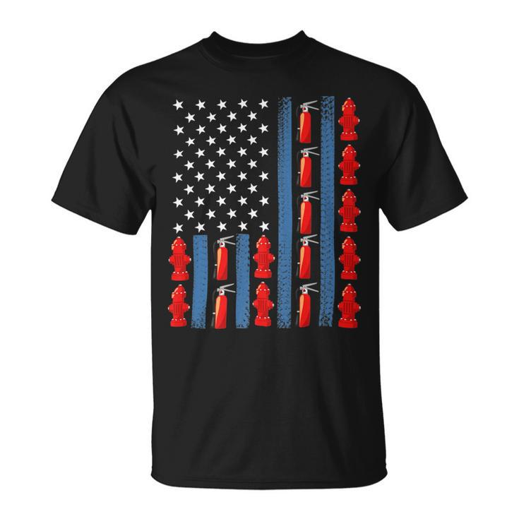 Firefighter Us American Flag Firefighter 4Th Of July Patriotic Man Woman_ Unisex T-Shirt