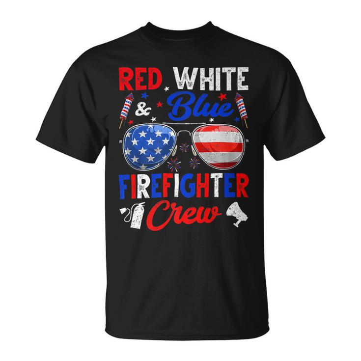 Firefighter Vintage Red White Blue Firefighter American Flag V3 Unisex T-Shirt