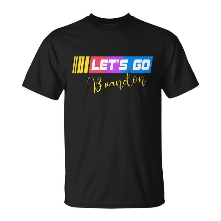 Fjb Lets Go Brandon Anti Biden Chant Racing Logo Tshirt Unisex T-Shirt