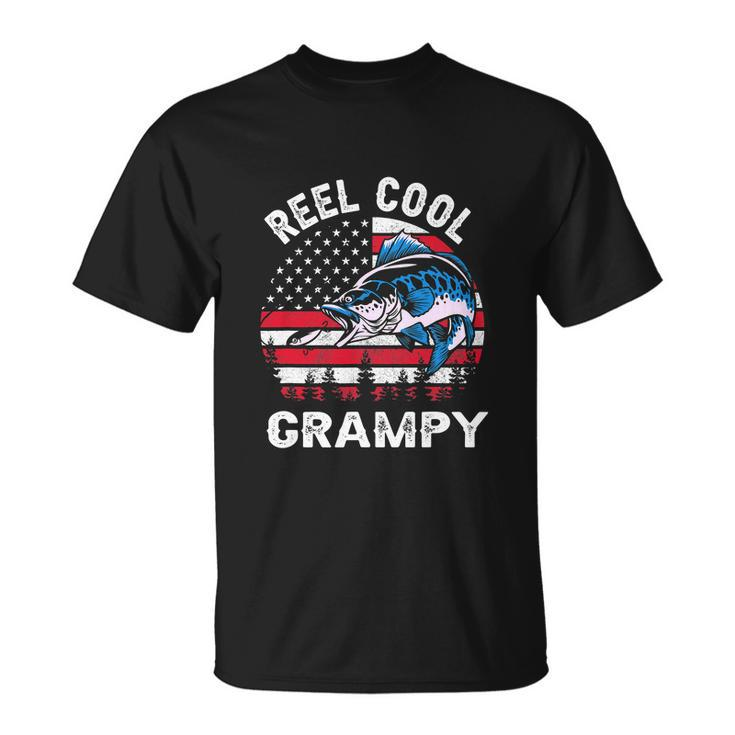 Flag Vintage Reel Cool Grampy Fishing For 4Th Of July Unisex T-Shirt