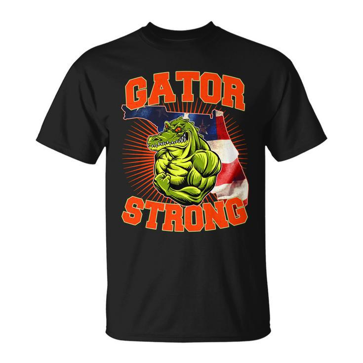 Florida State Gator Strong Usa Flag T-shirt