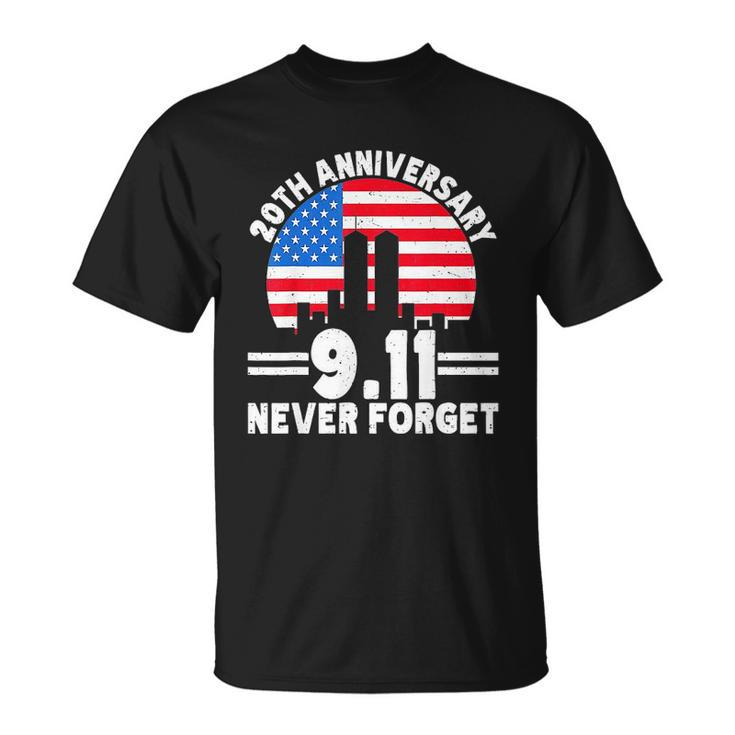 Never Forget 9 11 20Th Anniversary Retro Patriot Day T-shirt