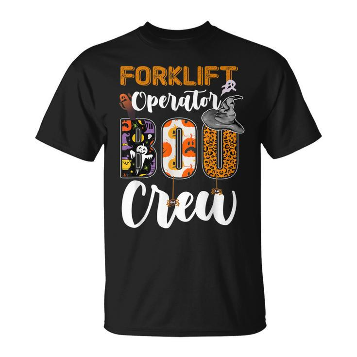 Forklift Operator Boo Crew Ghost Funny Halloween Matching  Unisex T-Shirt