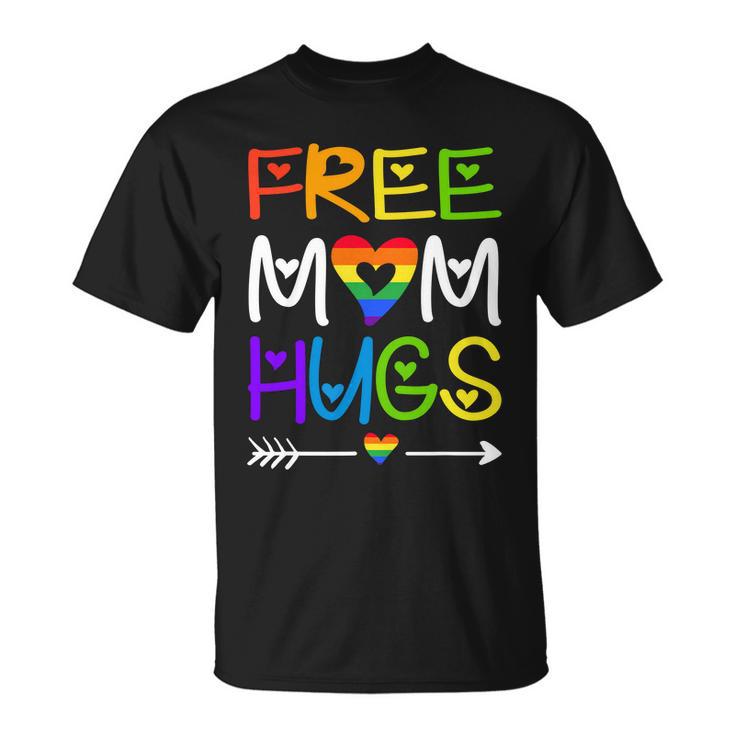 Free Mom Hugs Rainbow Heart Lgbt Pride Month Unisex T-Shirt