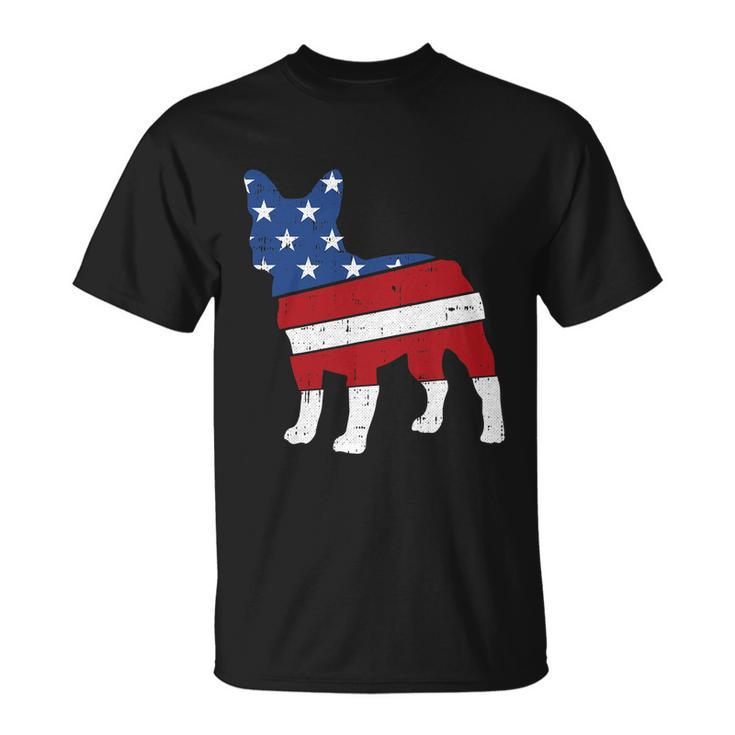 French Bulldog 4Th Of July Cute Frenchie American Flag Dog Unisex T-Shirt