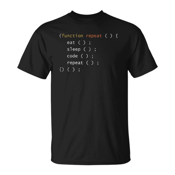 Function Repeat Eat Sleep Code Repeat Programmer T-shirt