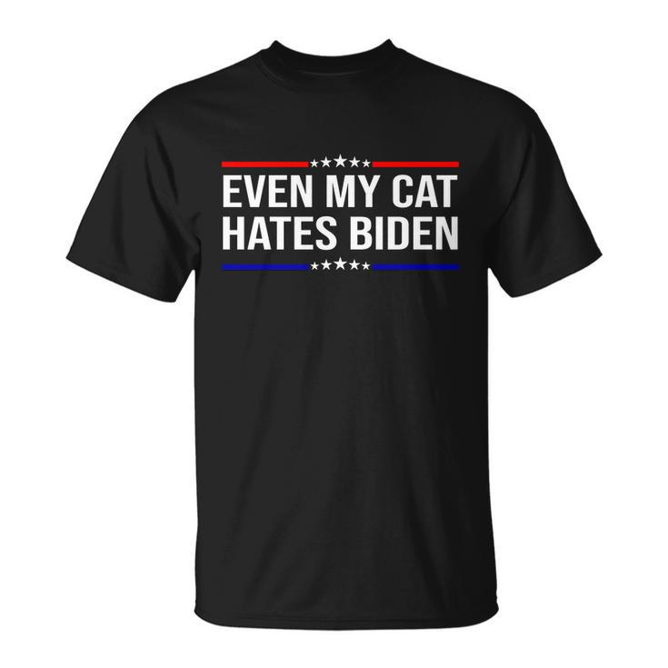 Funny Anti Biden Even My Cat Hates Biden Funny Anti Biden Fjb Unisex T-Shirt