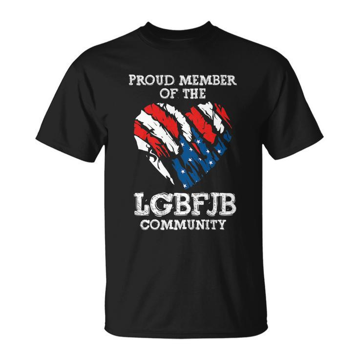 Funny Anti Biden Proud Member Of The Lgbfjb Community Us Flag Unisex T-Shirt