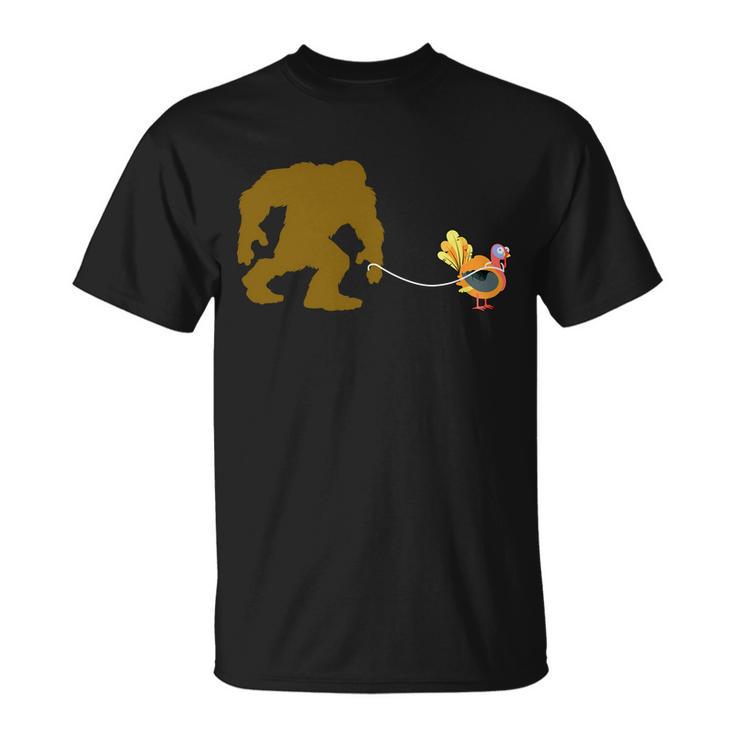 Funny Bigfoot Thanksgiving Turkey Tshirt Unisex T-Shirt