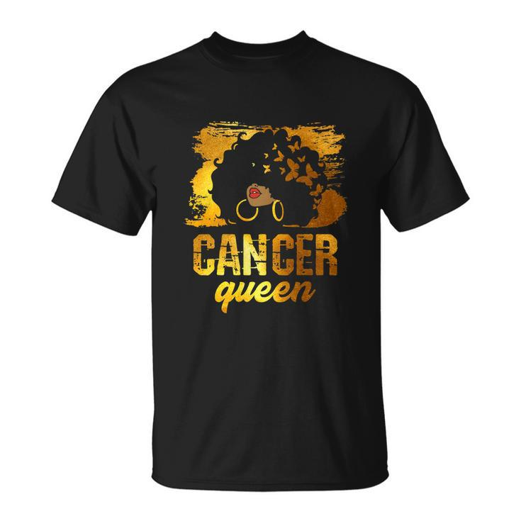Funny Cancer Queen Afro Born In June 21 To July 22 Birthday Unisex T-Shirt