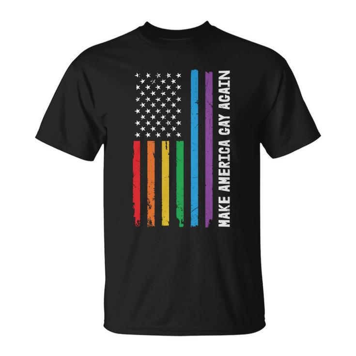 Funny Gay Pride Make American Flag Pride Month Unisex T-Shirt