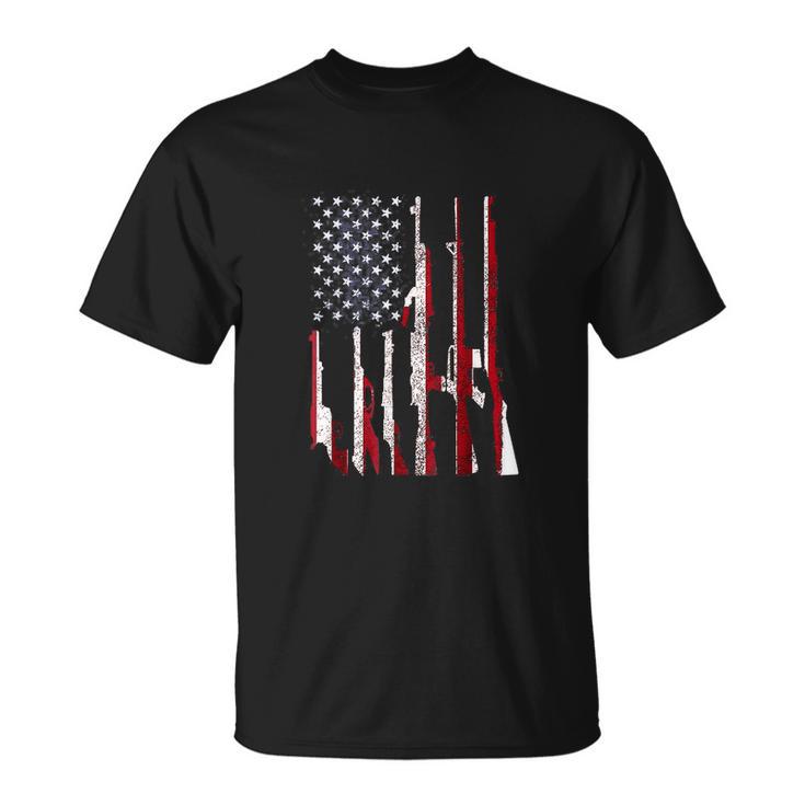 Funny Gun 4Th Of July American Usa Pride Flag Unisex T-Shirt