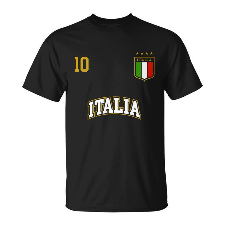 Funny Italy Soccer Team Gift Number 10 Sports Italian Flag Gift Unisex T-Shirt