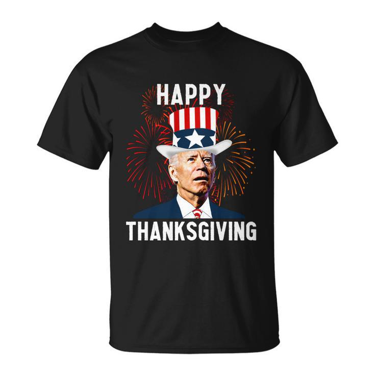 Funny Joe Biden Happy Thanksgiving For 4Th Of July Unisex T-Shirt