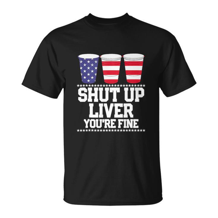 Funny July 4Th Beer Cups American Flag Unisex T-Shirt