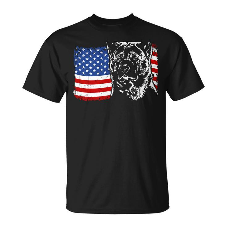 Funny Proud Akita American Flag Patriotic Dog Gift Sweatshirt Men Women T-shirt Graphic Print Casual Unisex Tee