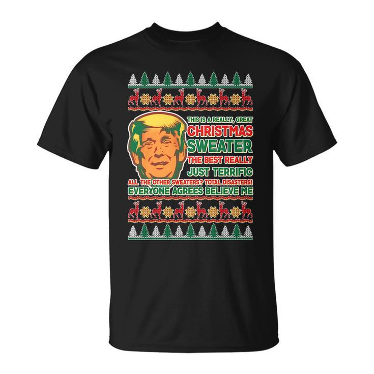 Funny Trump Ugly Christmas Sweater Unisex T-Shirt