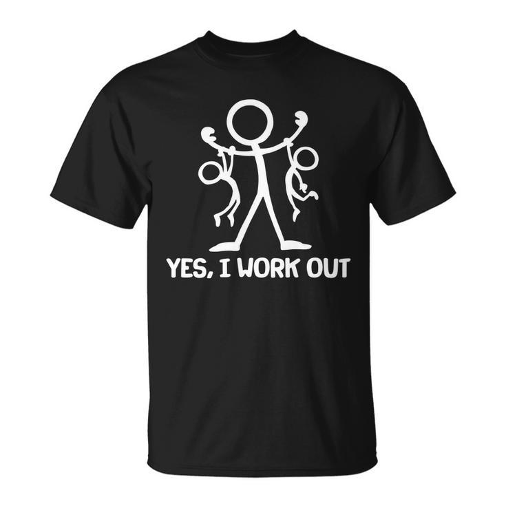 Funny Yes I Work Out Parents And Kids Tshirt Unisex T-Shirt