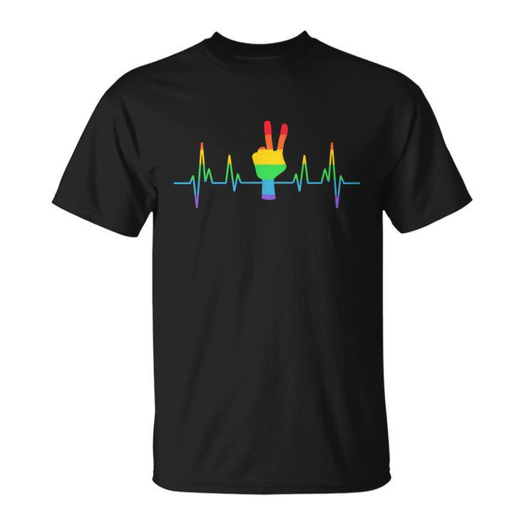 Gay Lesbian Lgbt Heartbeat Say Hi Lgbt Pride Parade T-shirt