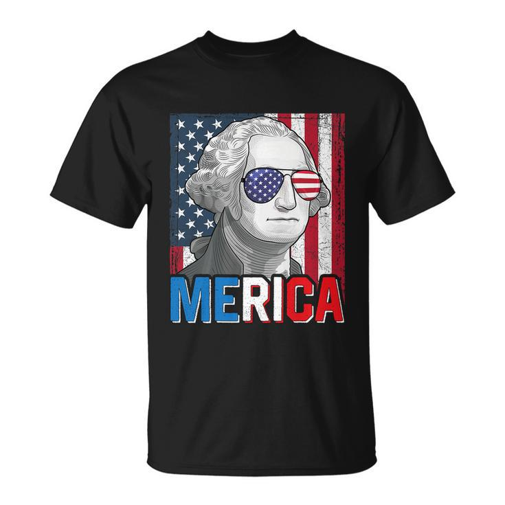 George Washington 4Th Of July Merica Men Women American Flag Unisex T-Shirt