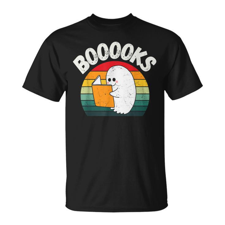 Ghost Booooks Halloween Boo Teacher And Reading Books T-shirt